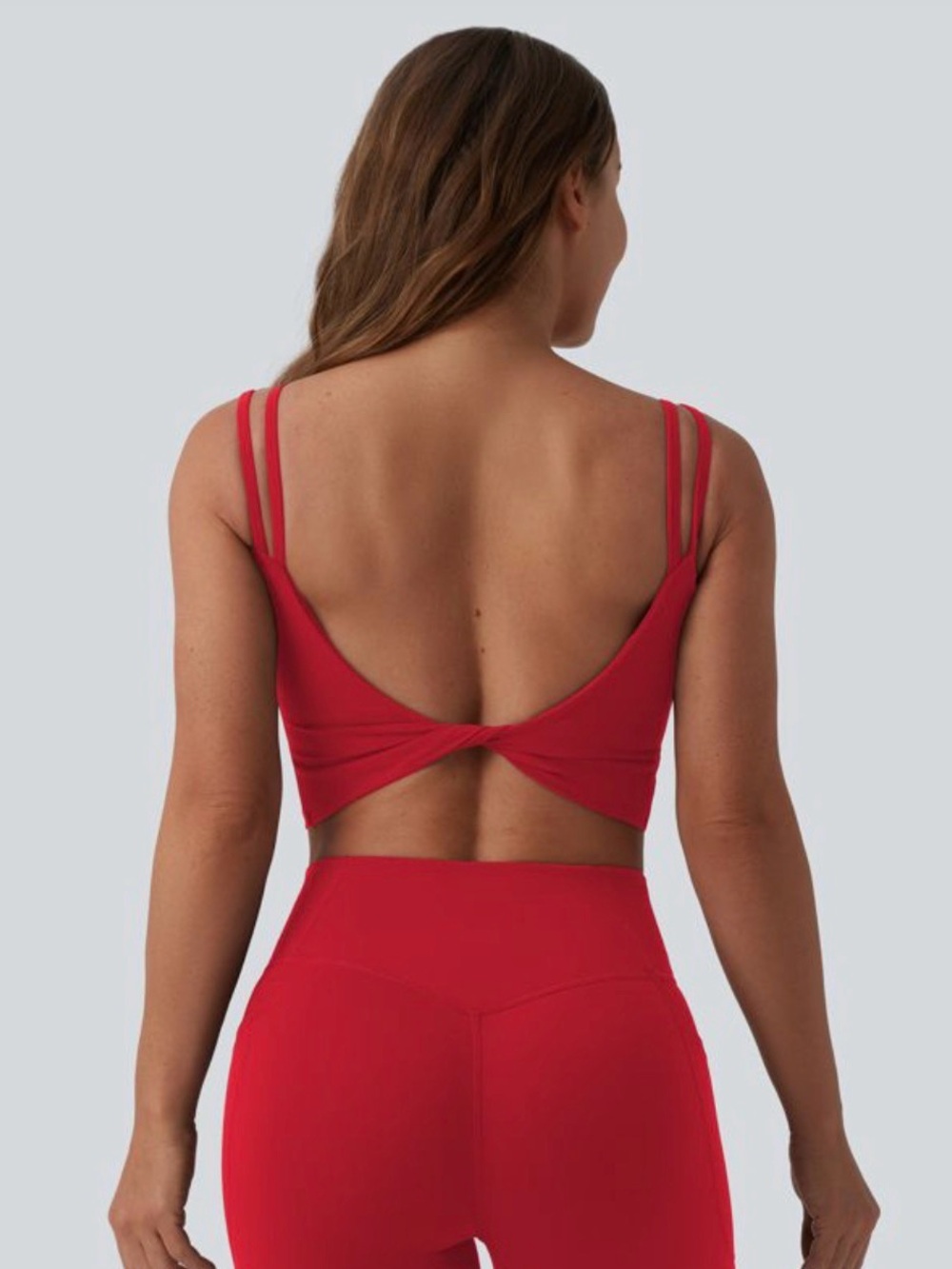 Halara UltraSculpt™ Double Straps Twisted Backless Cropped Built-in Bra Tank